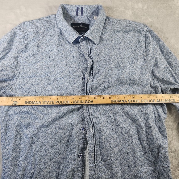 Robert Graham Long Sleeve Shirt‎ SOLIS XL Navy Blue Abstract Weave Pattern - Picture 8 of 9